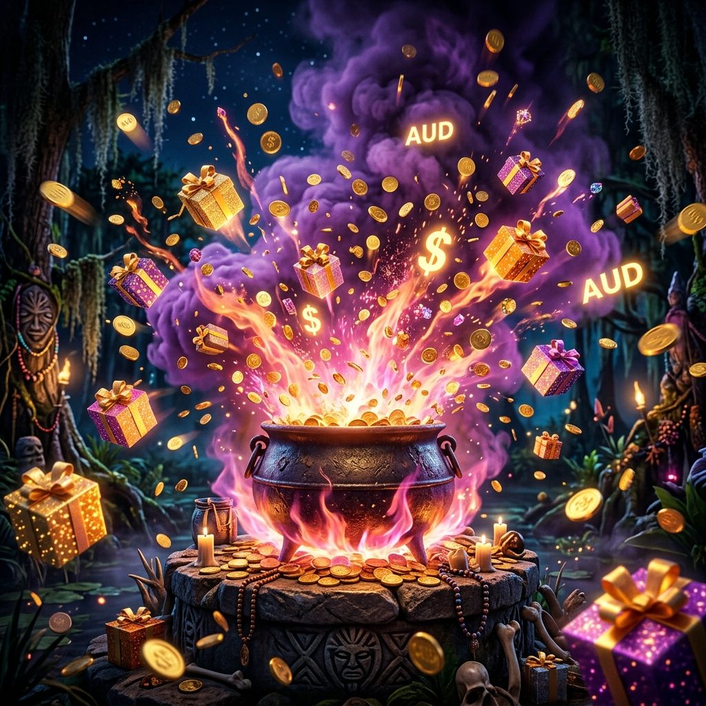 Voodoo Casino welcome bonus coins and rewards for Australian players
